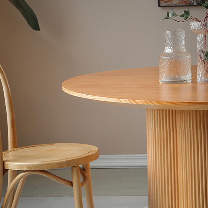 Modern Brown Wood Dining Table Round Dining Table for Kitchen