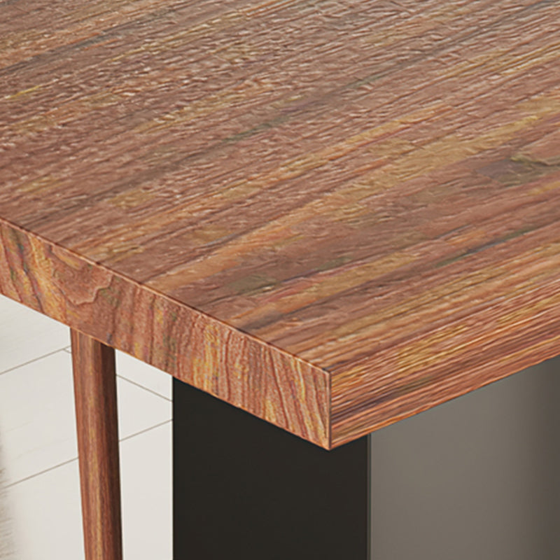 Brown Dining Table Solid Wood Rectangle Contemporary Style Dinner Table