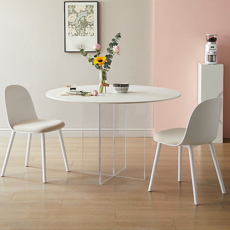 Contemporary White Stone Table Round Dining Table for Kitchen