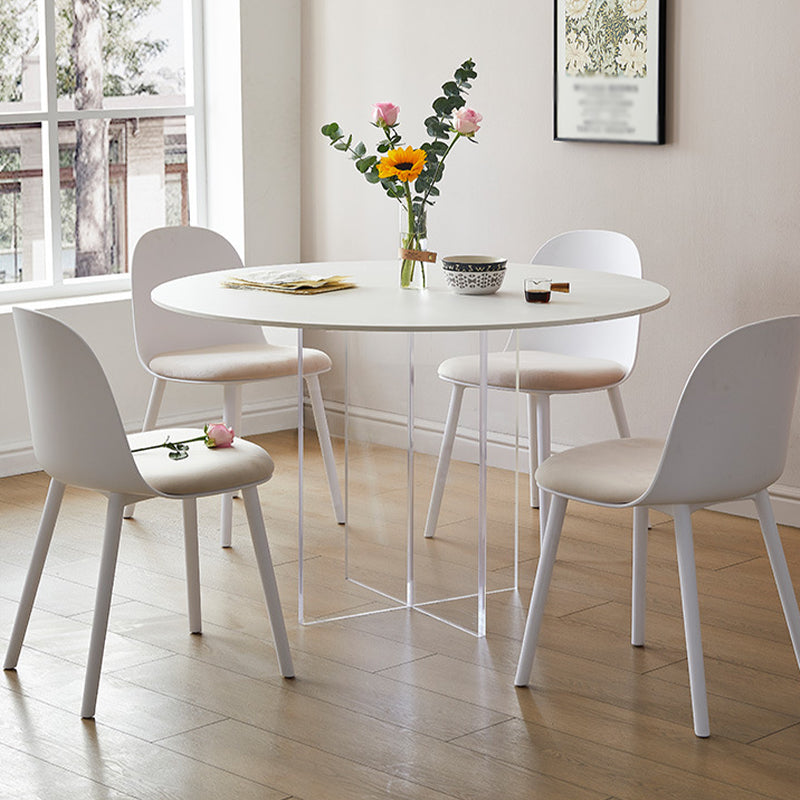 Contemporary White Stone Table Round Dining Table for Kitchen