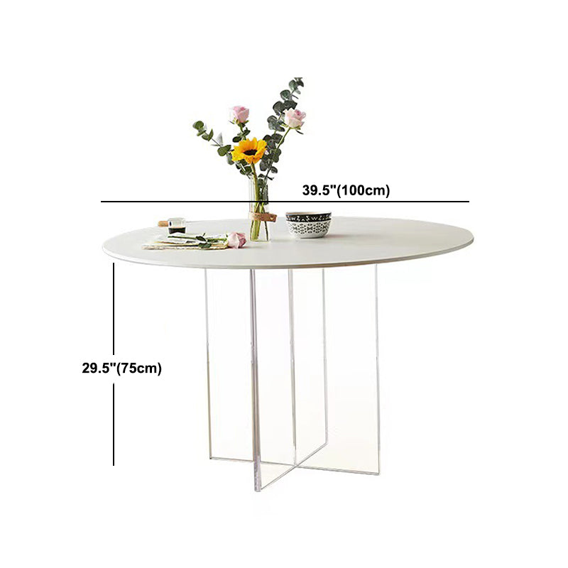Contemporary White Stone Table Round Dining Table for Kitchen