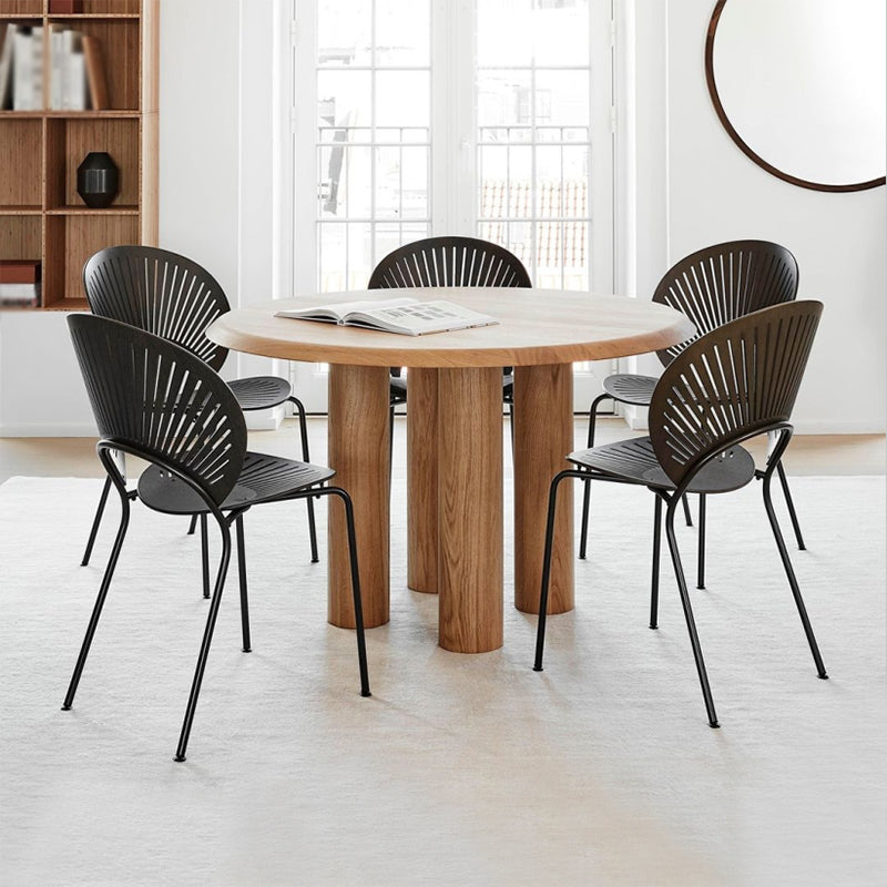Solid Wood Dining Table Modern Round Dining Room Table for Home