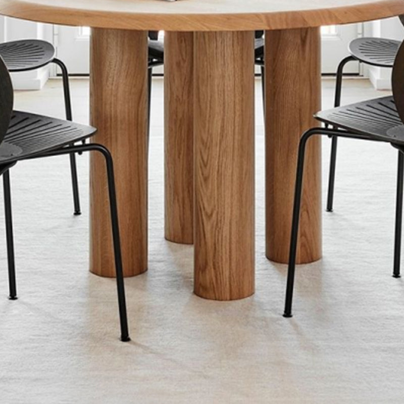 Solid Wood Dining Table Modern Round Dining Room Table for Home