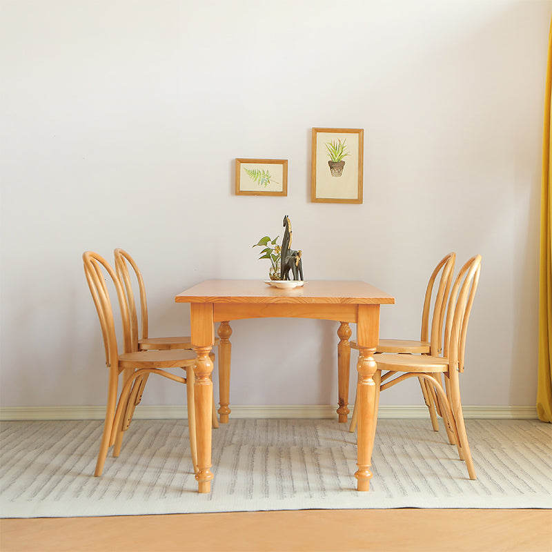 Rectangle Wood Top Dining table Modern Natural Finish Legs Dining Room Table