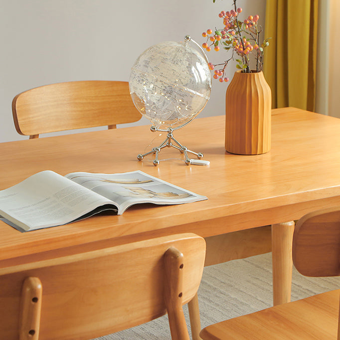 Rectangle Wood Top Dining table Modern Natural Finish Legs Dining Room Table