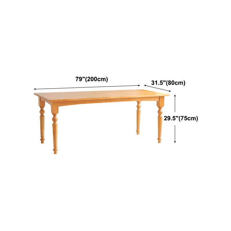 Rectangle Wood Top Dining table Modern Natural Finish Legs Dining Room Table