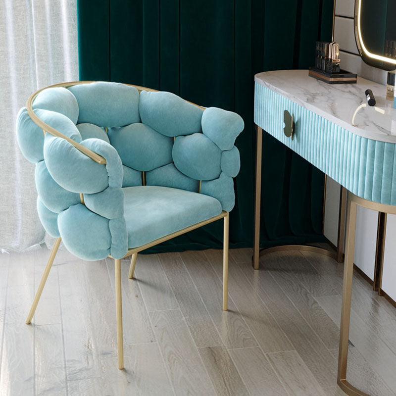 Nordic Design Armless Chair Velvet Solid Back Dining Chairs for Home