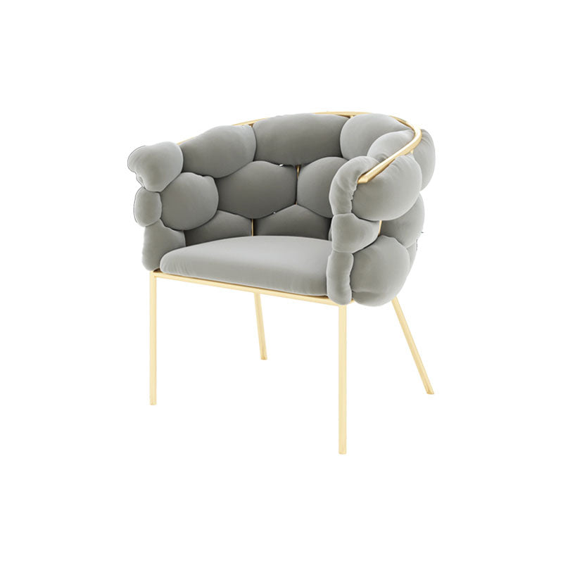 Nordic Design Armless Chair Velvet Solid Back Dining Chairs for Home