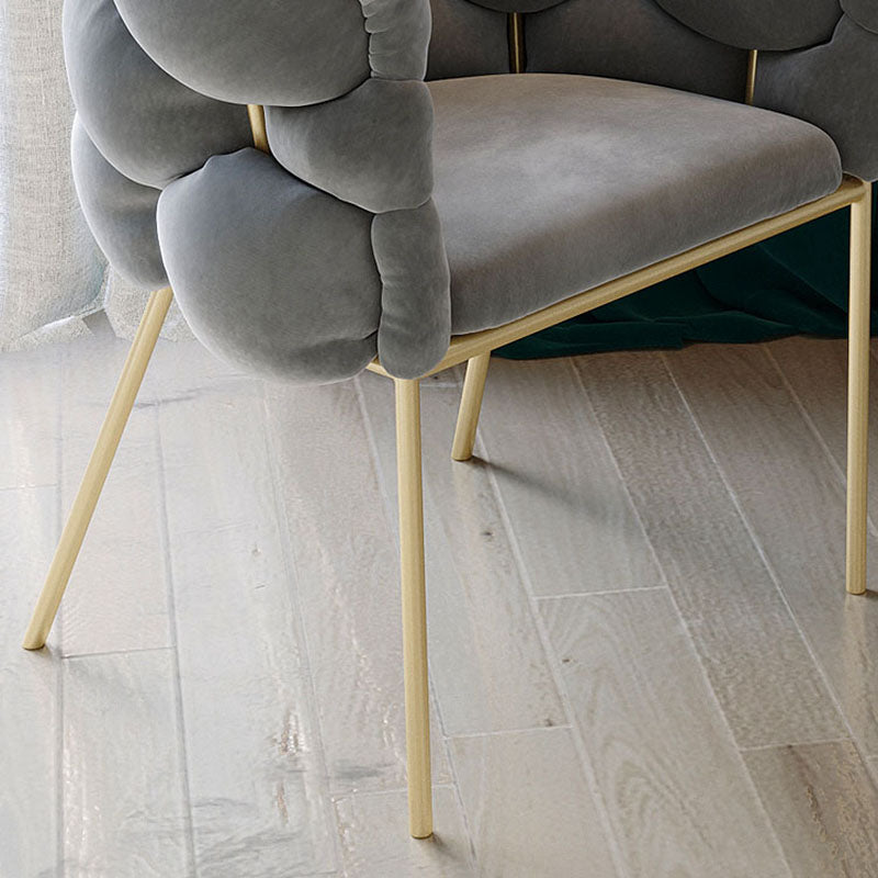 Nordic Design Armless Chair Velvet Solid Back Dining Chairs for Home