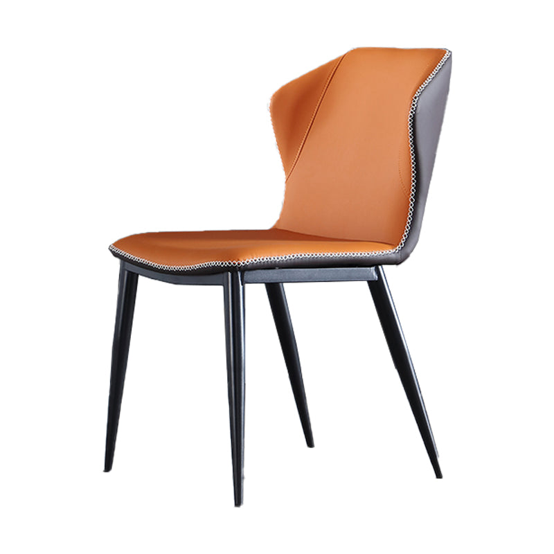 Faux Leather Dining Chairs Industrial Wingback Armless Dining Chair