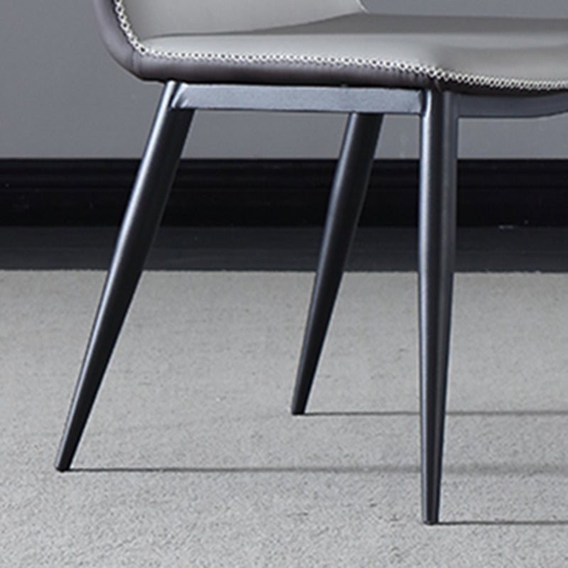 Faux Leather Dining Chairs Industrial Wingback Armless Dining Chair