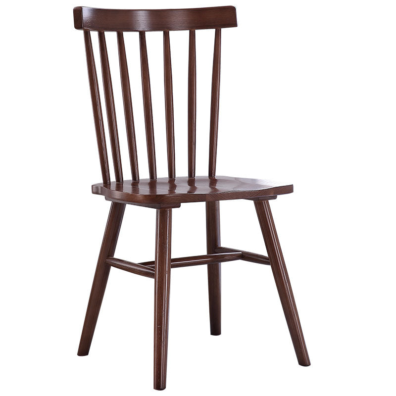 Contemporary Slat Back Dining Chair Wood Dining Armless Side Chair