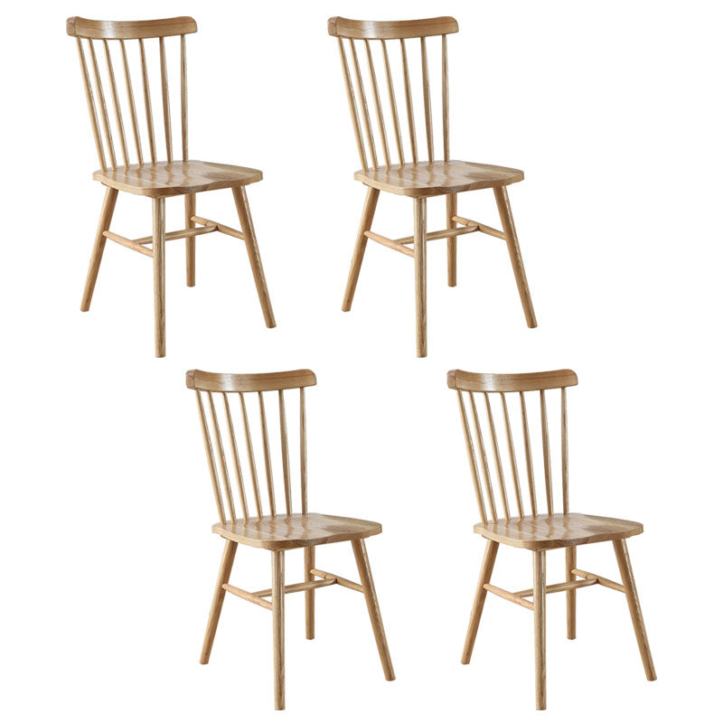 Contemporary Slat Back Dining Chair Wood Dining Armless Side Chair