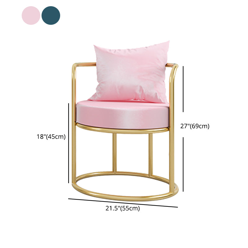 Glam Velvet Arm Dining Chairs Metal Dining Chair for Home Use