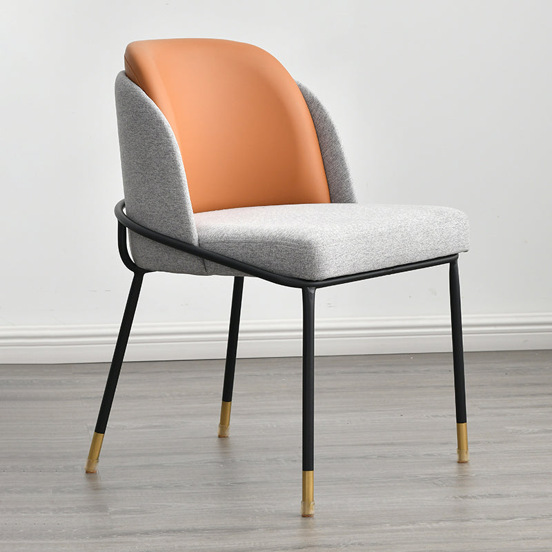 Upholstered Dining Chairs Nordic Style Armless Solid Back Chairs  for Home