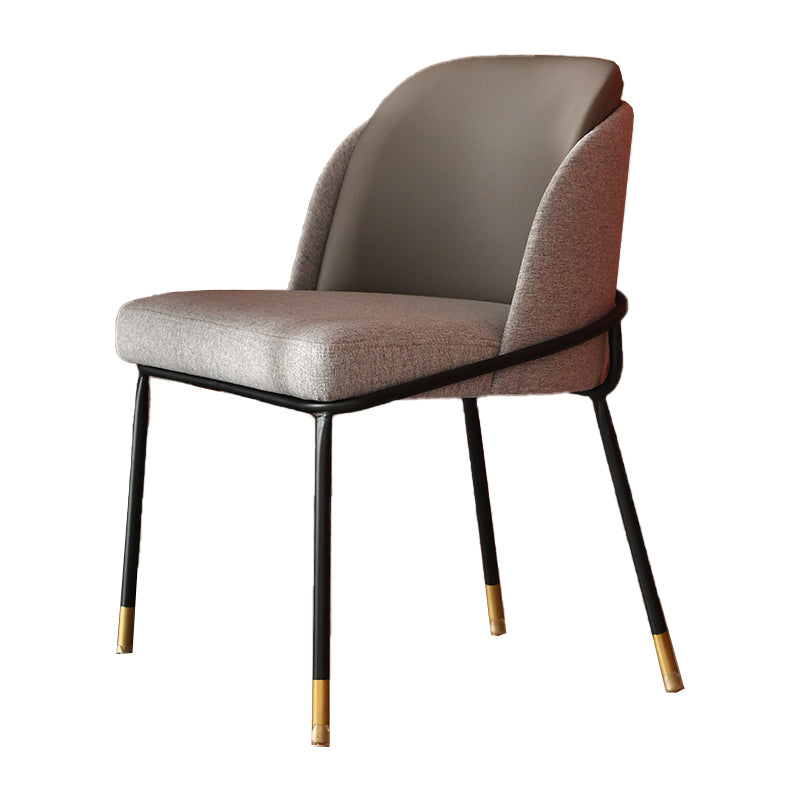 Upholstered Dining Chairs Nordic Style Armless Solid Back Chairs  for Home