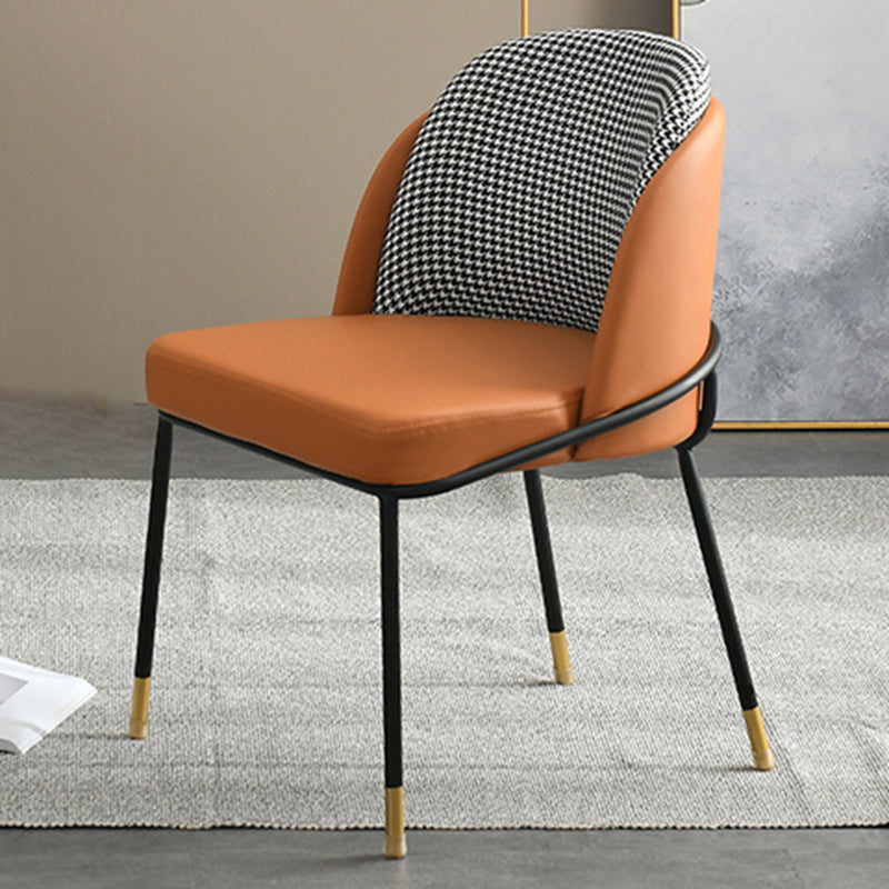 Upholstered Dining Chairs Nordic Style Armless Solid Back Chairs  for Home