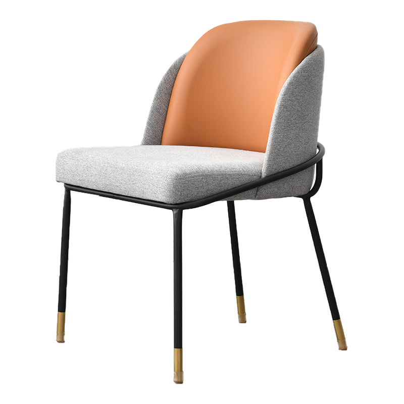 Upholstered Dining Chairs Nordic Style Armless Solid Back Chairs  for Home