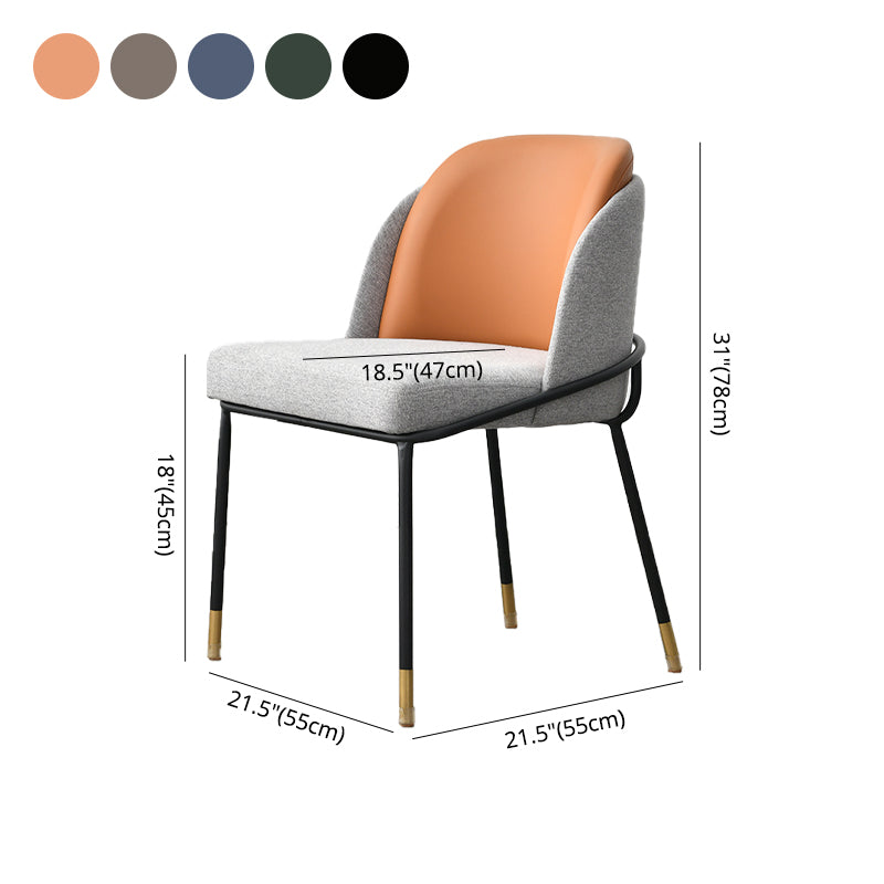 Upholstered Dining Chairs Nordic Style Armless Solid Back Chairs  for Home