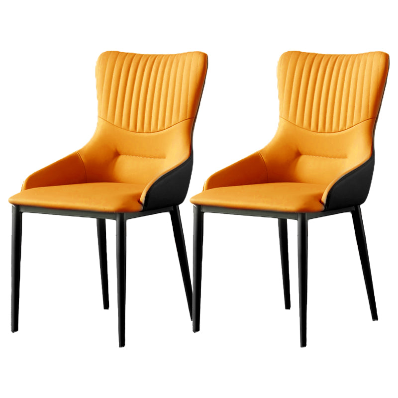 Contemporary Kitchen Chairs Dining Arm Side Chairs with Metal Legs