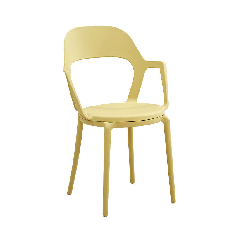 Contemporary Kitchen Chair Dining Arm Side Chair with Plastic Legs