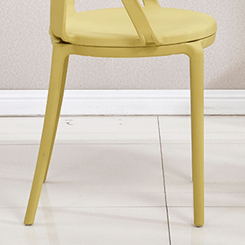 Contemporary Kitchen Chair Dining Arm Side Chair with Plastic Legs