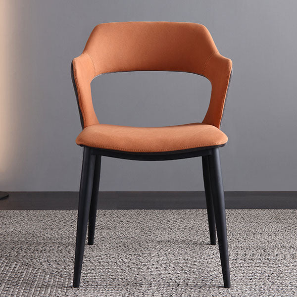 Contemporary Kitchen Chair Dining Open Back Arm Side Chairs with Metal Legs