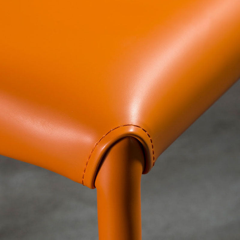 Modern Leather Dining Room Chair Armless Wingback Side Chair