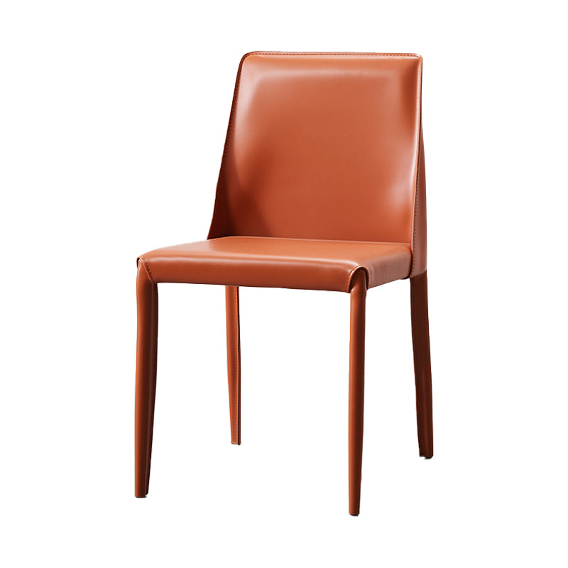 Contemporary Leather Armless Dining Chair Metal Dining Room Chairs for Home Use