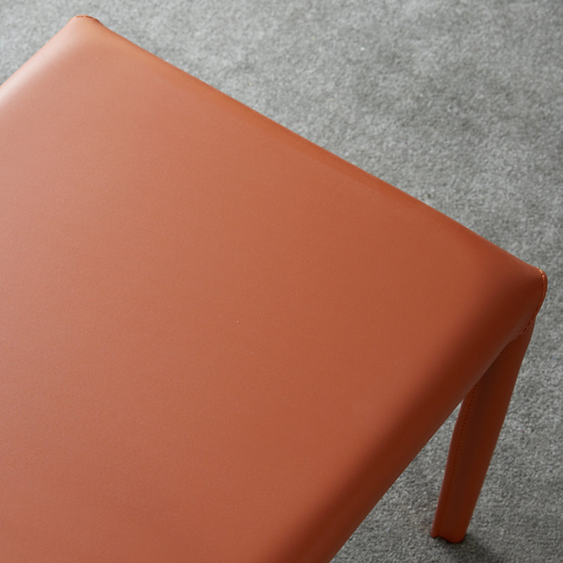 Contemporary Leather Armless Dining Chair Metal Dining Room Chairs for Home Use