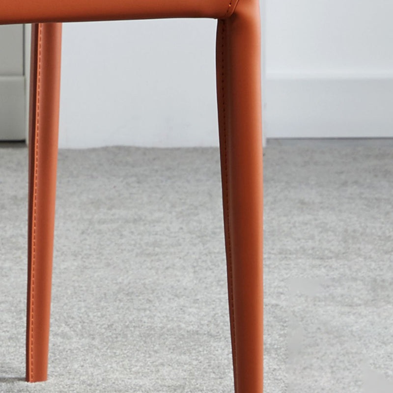 Contemporary Leather Armless Dining Chair Metal Dining Room Chairs for Home Use