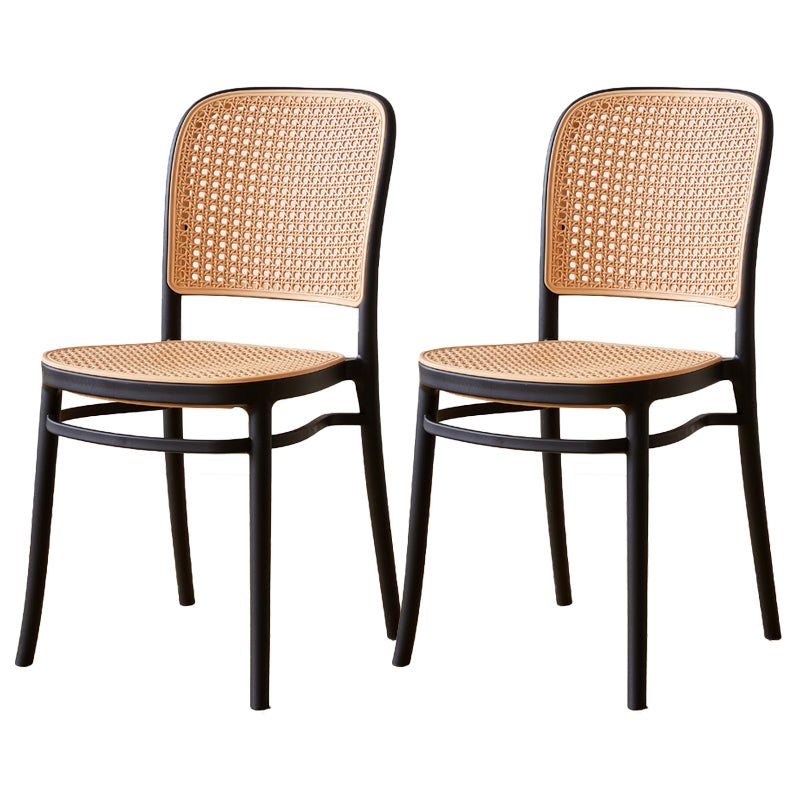 Contemporary Style Kitchen Chairs Dining Armless Side Chairs with Plastic Legs