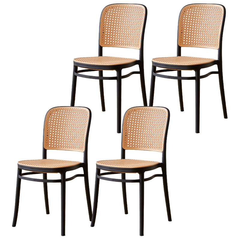 Contemporary Style Kitchen Chairs Dining Armless Side Chairs with Plastic Legs