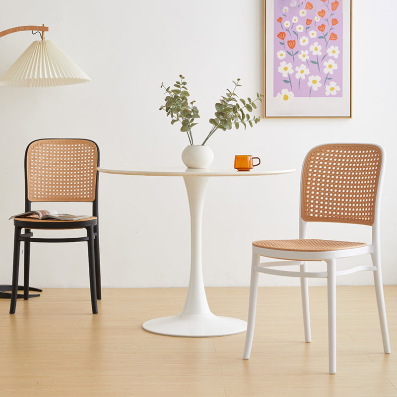 Contemporary Style Kitchen Chairs Dining Armless Side Chairs with Plastic Legs