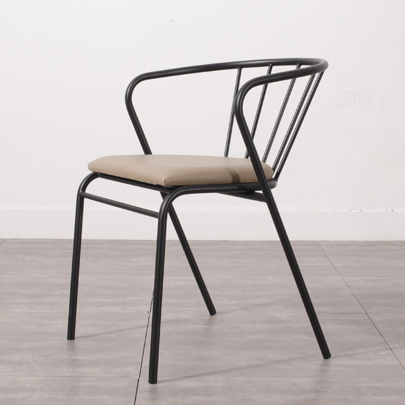 Contemporary Chairs Dining Arm Windsor Back Side Chairs with Metal Legs for Kitchen