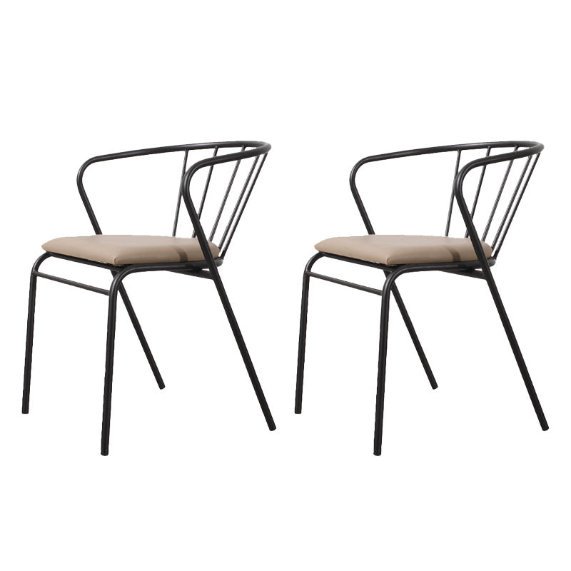 Contemporary Chairs Dining Arm Windsor Back Side Chairs with Metal Legs for Kitchen