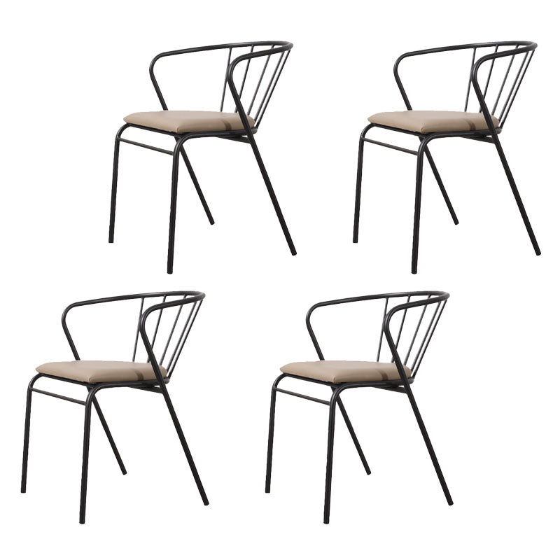 Contemporary Chairs Dining Arm Windsor Back Side Chairs with Metal Legs for Kitchen