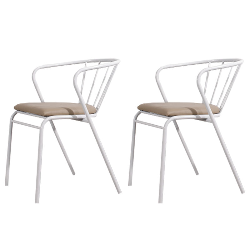 Contemporary Chairs Dining Arm Windsor Back Side Chairs with Metal Legs for Kitchen