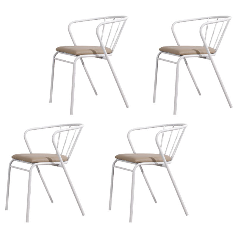 Contemporary Chairs Dining Arm Windsor Back Side Chairs with Metal Legs for Kitchen