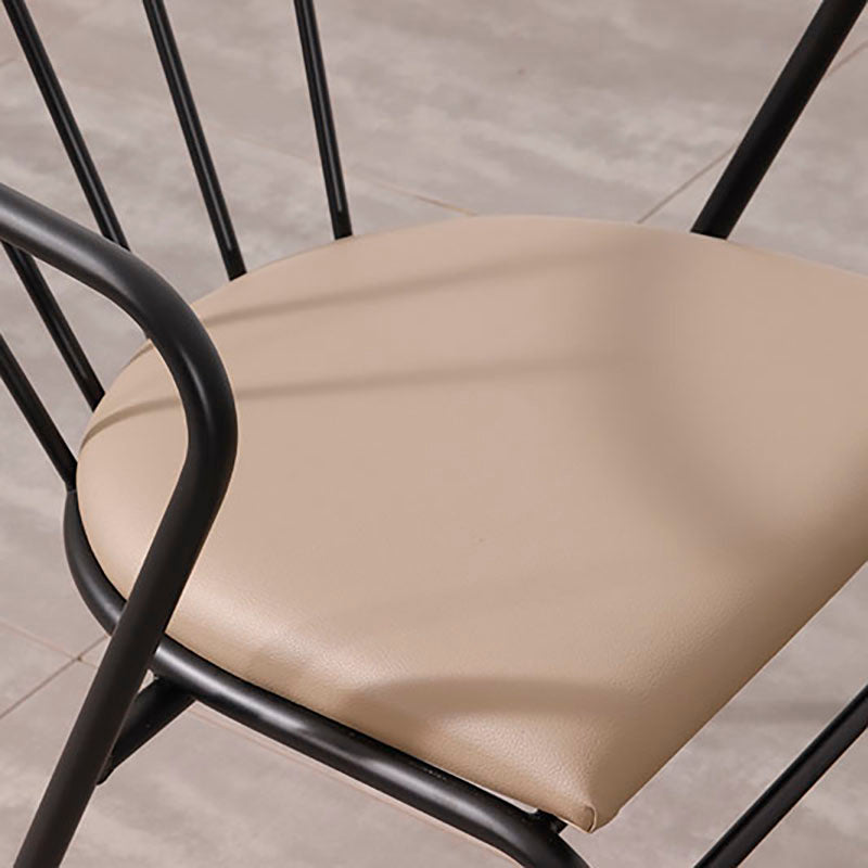 Contemporary Chairs Dining Arm Windsor Back Side Chairs with Metal Legs for Kitchen