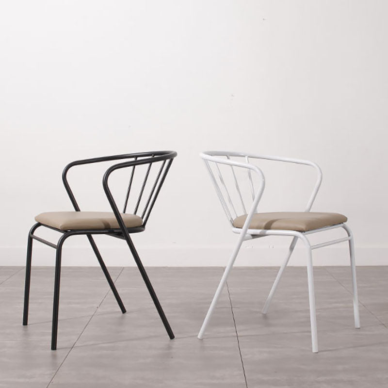 Contemporary Chairs Dining Arm Windsor Back Side Chairs with Metal Legs for Kitchen