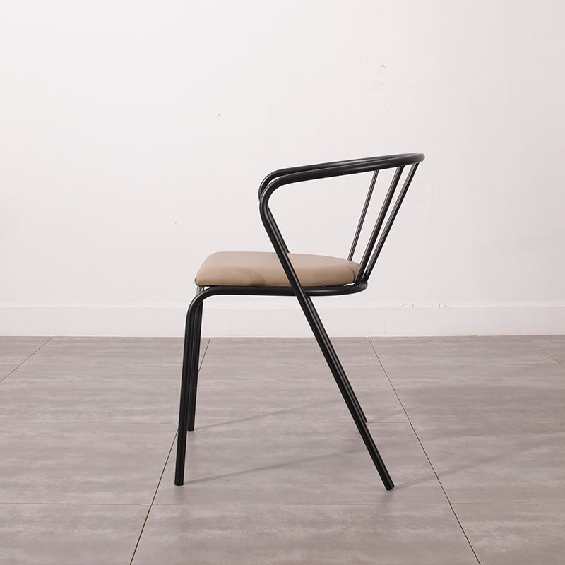 Contemporary Chairs Dining Arm Windsor Back Side Chairs with Metal Legs for Kitchen