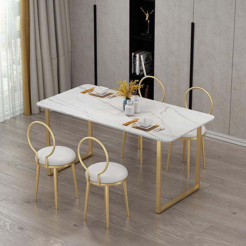 Scandinavian Open Back Armless Dining Chairs Upholstered Side Chairs