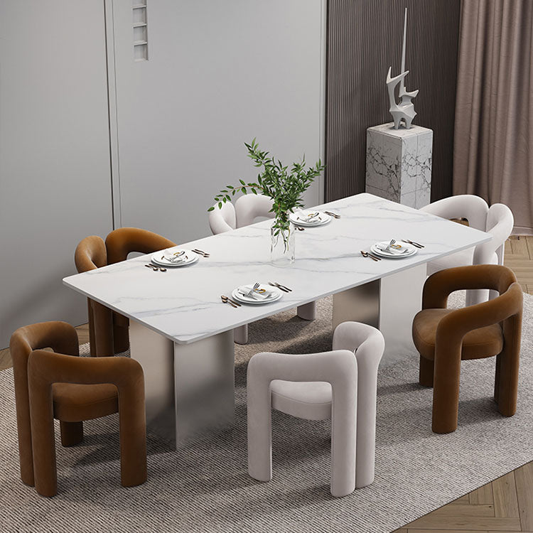 Designer Home Open Arm Chair Velvet Matte Finish Dining Chair