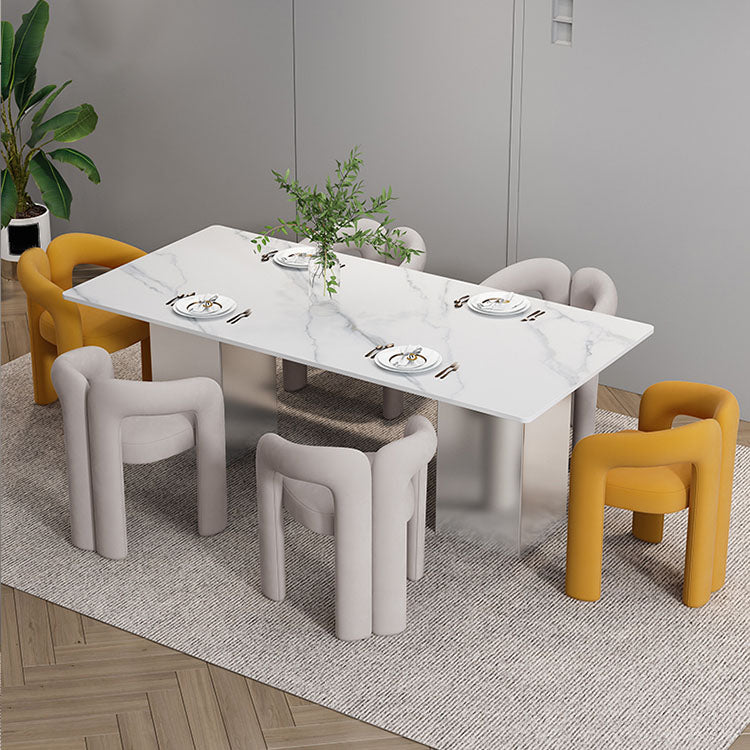 Designer Home Open Arm Chair Velvet Matte Finish Dining Chair