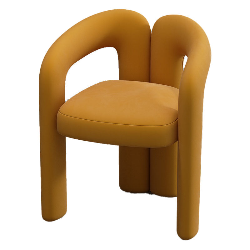 Designer Home Open Arm Chair Velvet Matte Finish Dining Chair