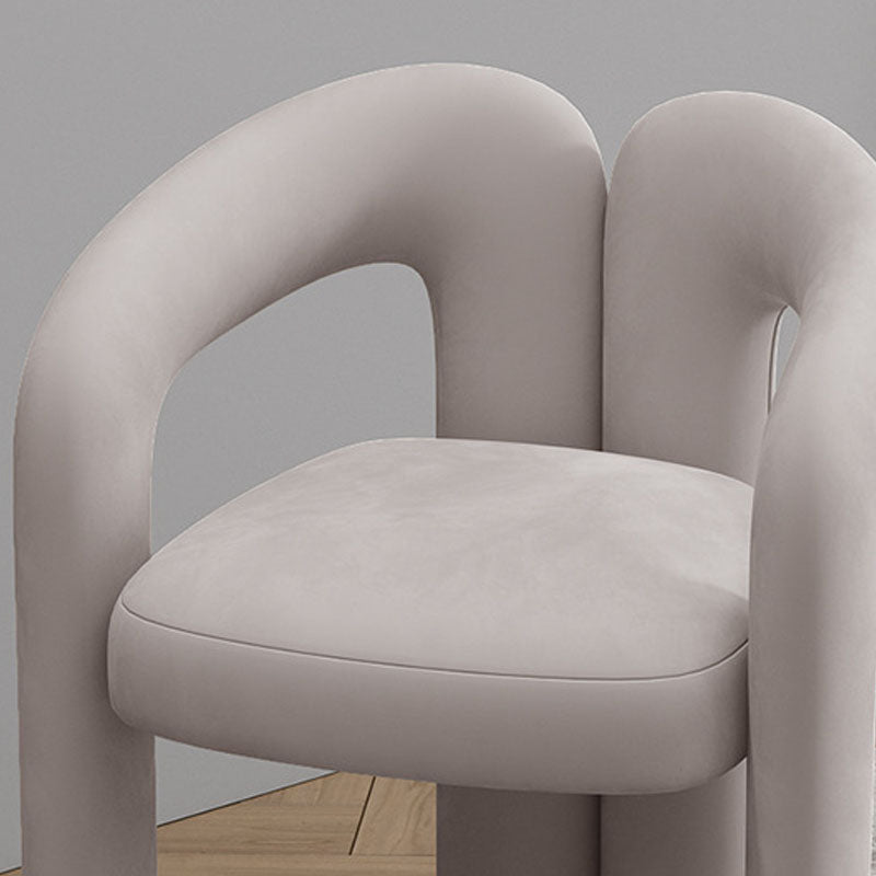 Designer Home Open Arm Chair Velvet Matte Finish Dining Chair