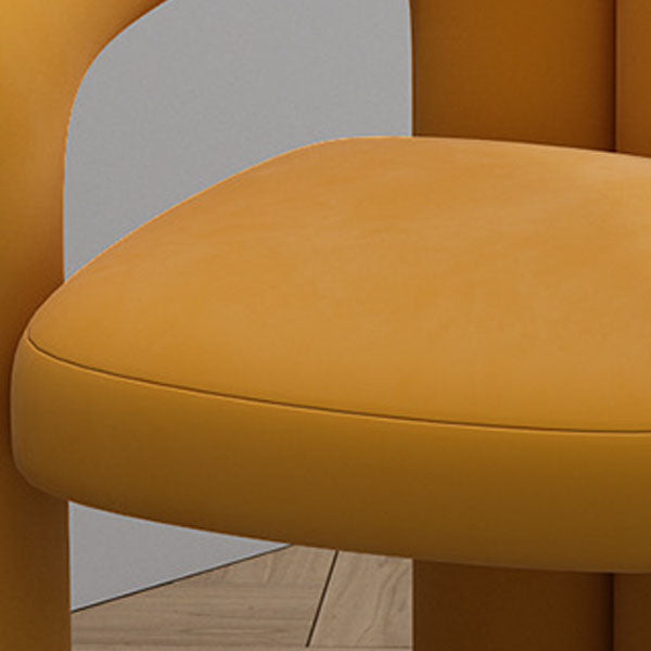 Designer Home Open Arm Chair Velvet Matte Finish Dining Chair