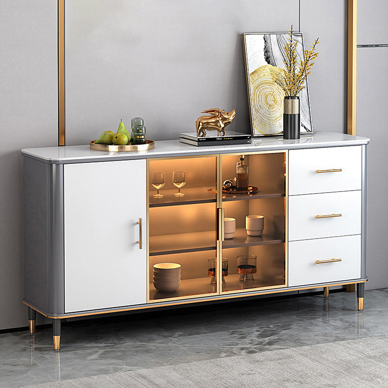 Glam Dining Room Sideboard Table Drawers and Storage Sideboard