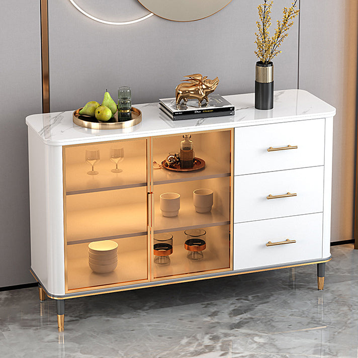 Glam Dining Room Sideboard Table Drawers and Storage Sideboard